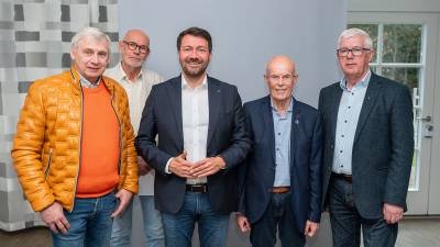 v. links: Helmut Schnittker, Heinz Brer, Jochen Steinkamp, Franz-Josef Schumacher, Reinhard Lahrmann